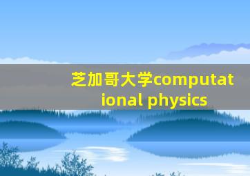 芝加哥大学computational physics